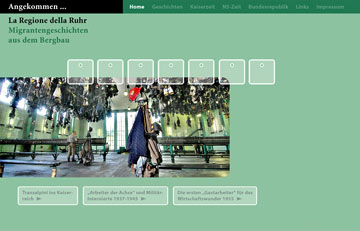 Screenshot des Projektes Angekommen La Regione della Ruhr