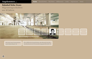 Screen von Home der Webseite Angekommen... Bahnhof Köln-Deutz